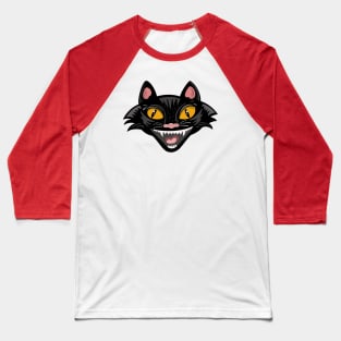 Vintage Halloween Cat Baseball T-Shirt